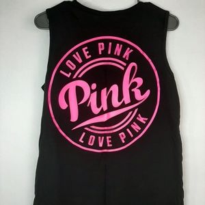 Victoria's Secret Pink Sleeveless Logo Tee